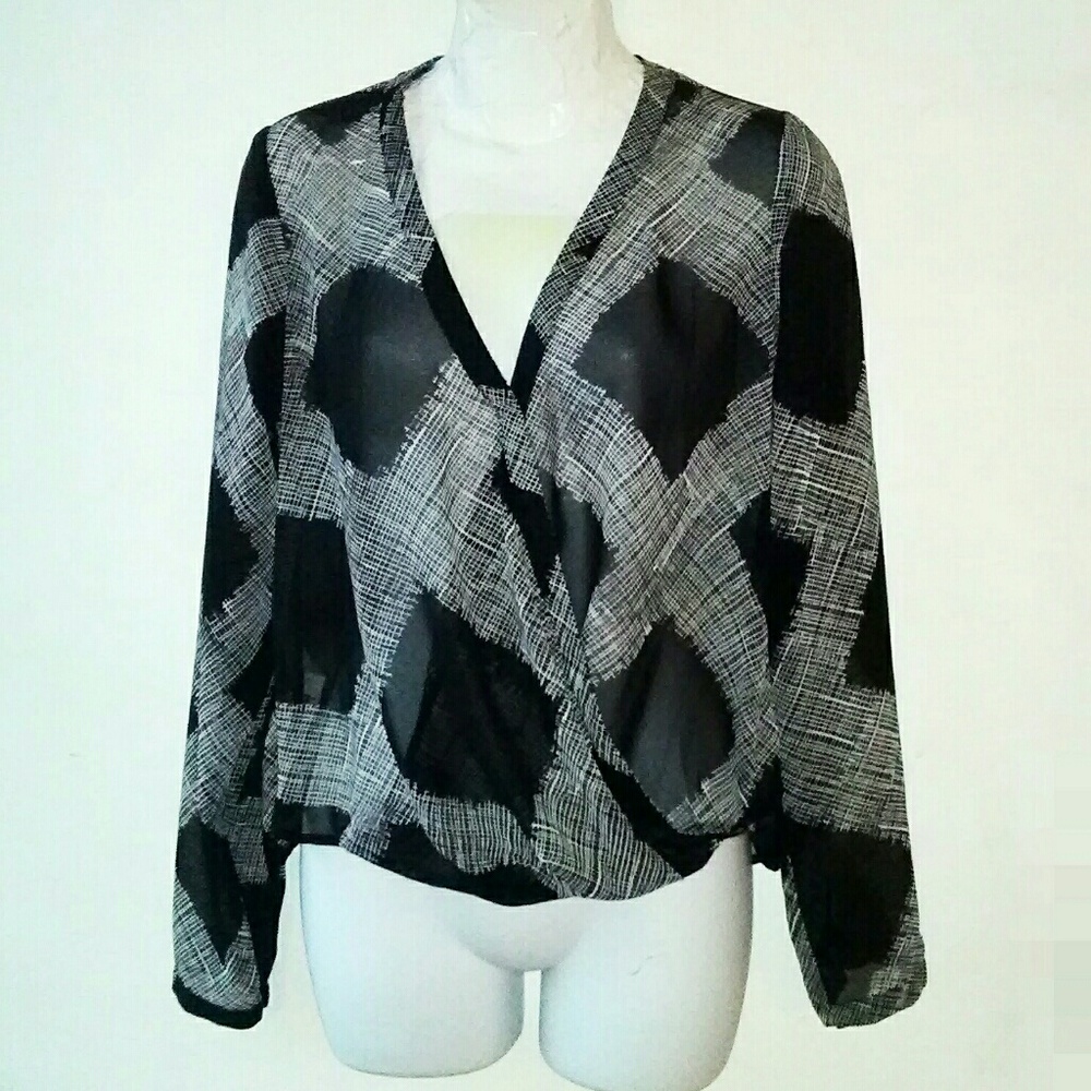 Forever 21 Semi Sheer Draped Front Top
